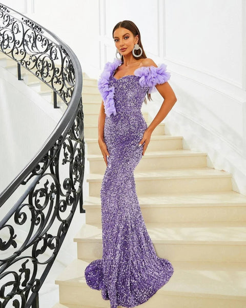 Robe violette paillette