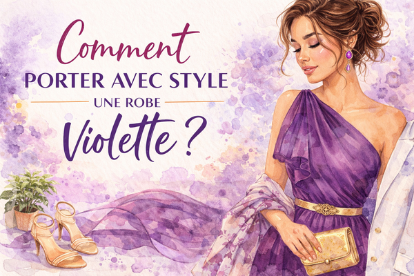 Comment porter avec style une robe violette ?
