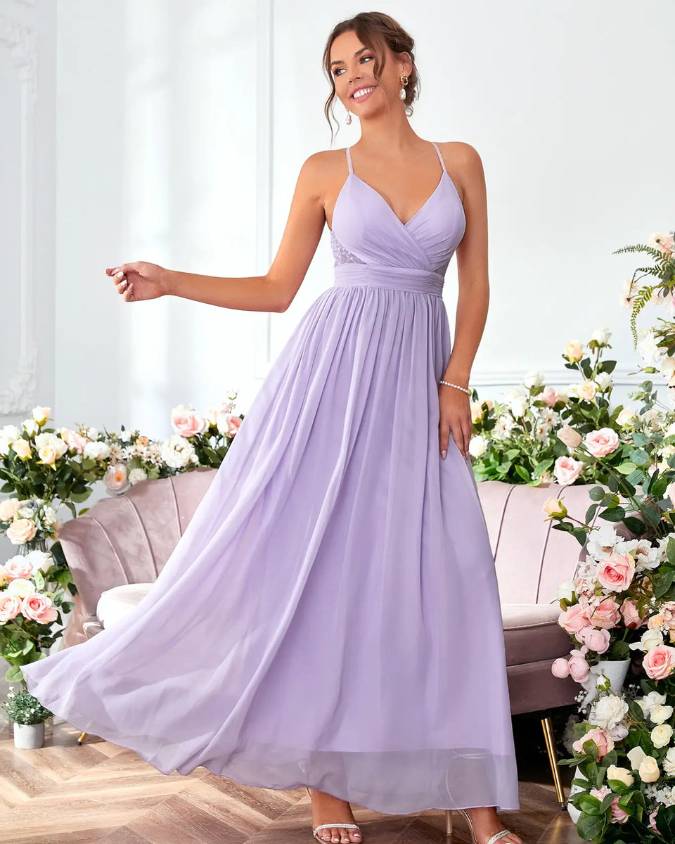 Robe violette mousseline de soie
