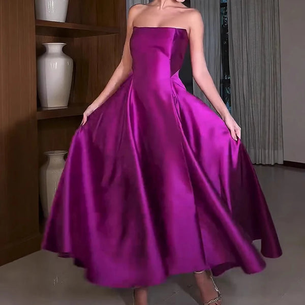 Robe en soie violette