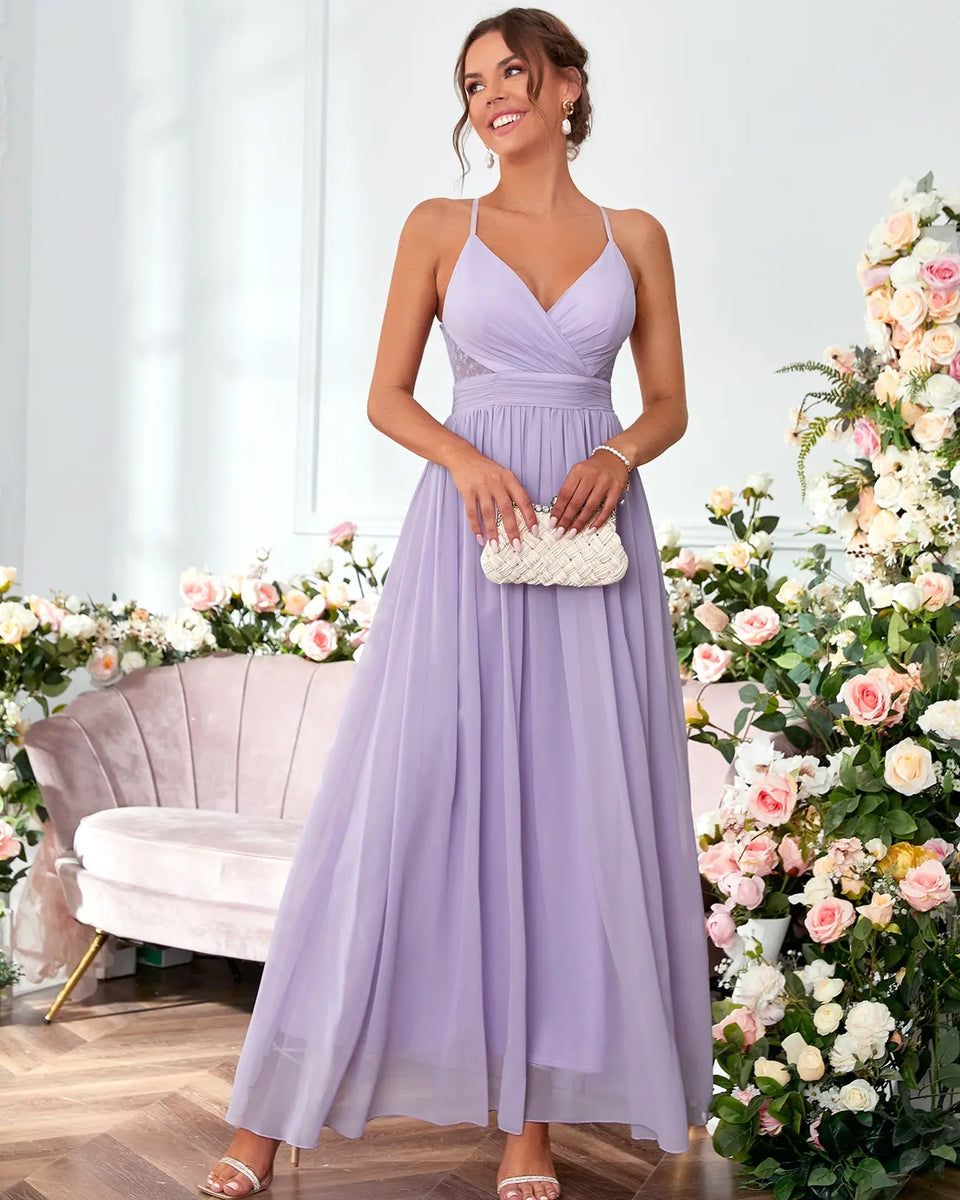 Robe violette mousseline de soie