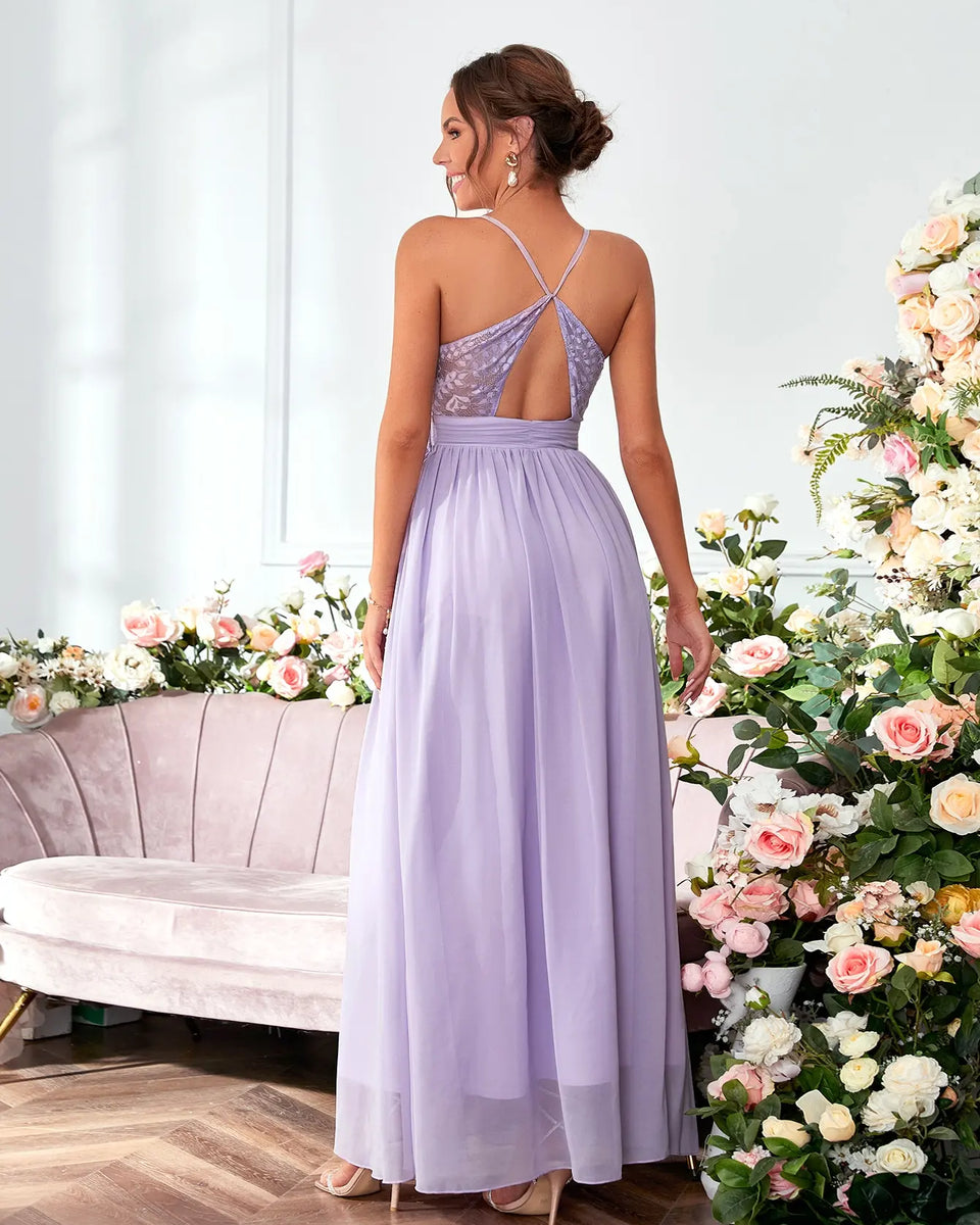 Robe violette mousseline de soie