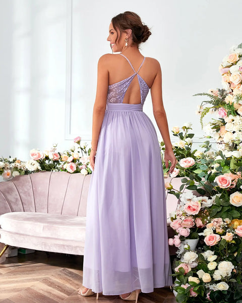 Robe violette mousseline de soie