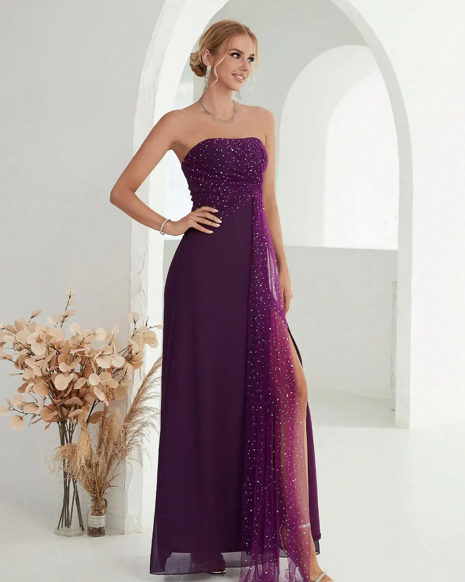Robe de soirée violet foncé