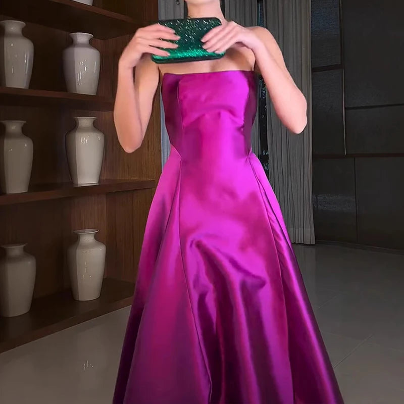 Robe en soie violette
