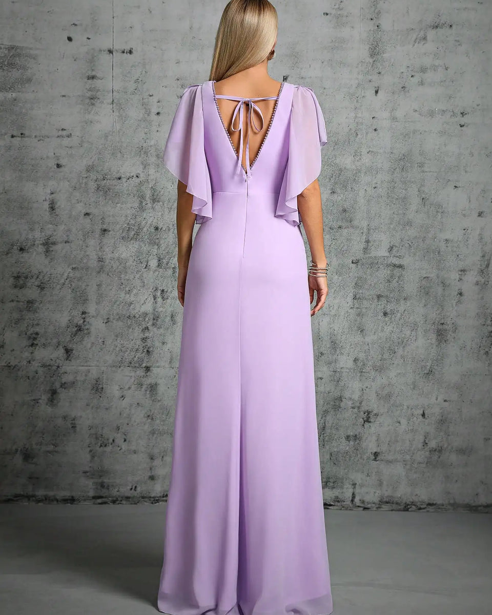 Robe demoiselle d’honneur longue violet clair