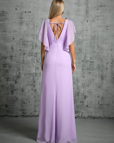 Robe demoiselle d’honneur longue violet clair
