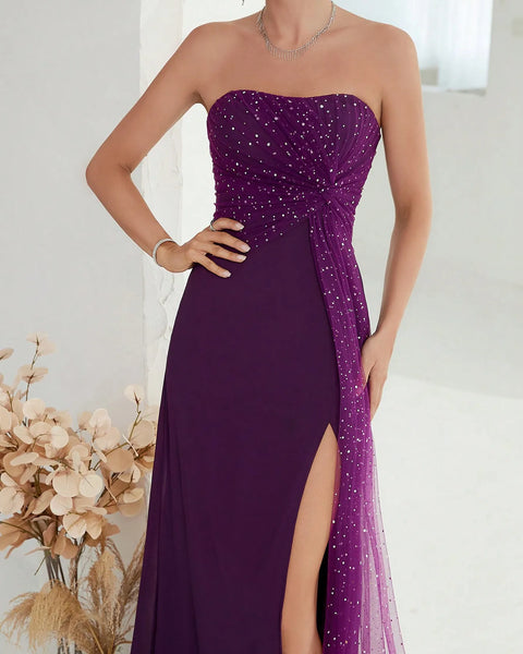 Robe de soirée violet foncé