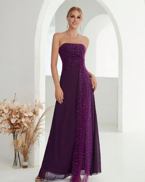 Robe de soirée violet foncé