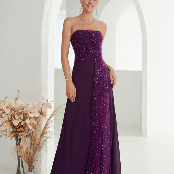 Robe de soirée violet foncé