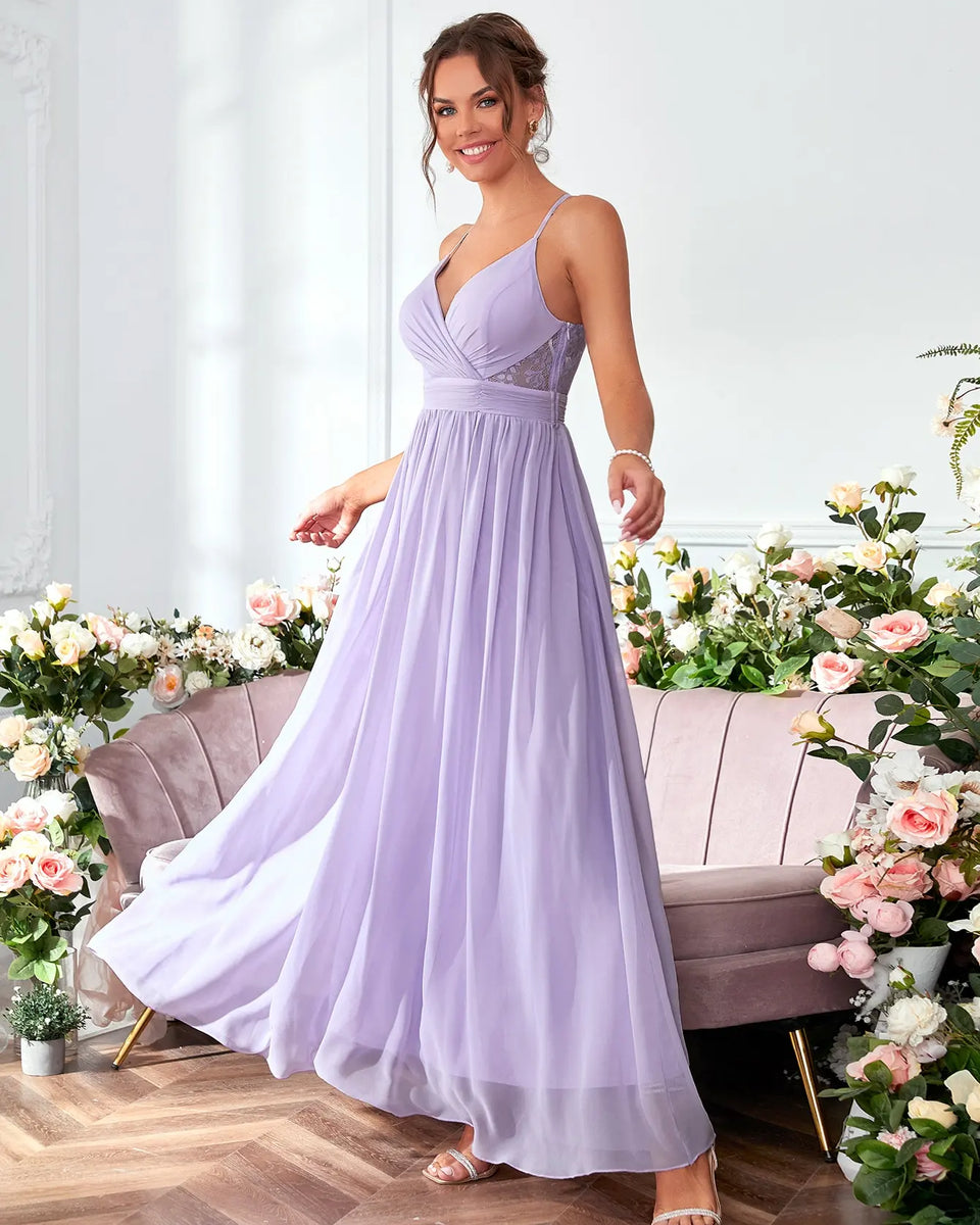 Robe violette mousseline de soie