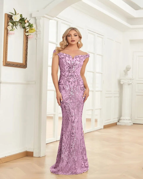 Robe de soirée violet clair