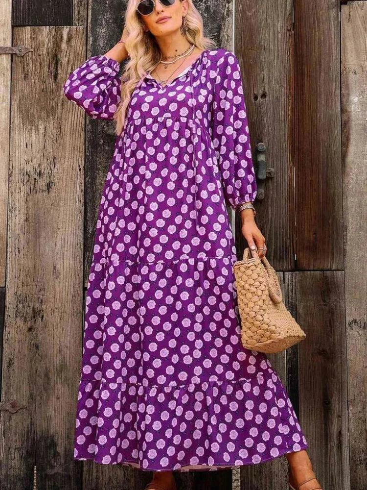 NFYM Robe Florale Bohème En Coton Et Lin Patchwork Pour Femme - Grande